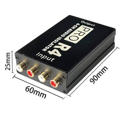 RCA Audio Isolator 4CH Audio Noise Reducer Current Silencer Ground Loop Audio Isolator for Car Audio Modification G